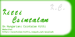 kitti csintalan business card